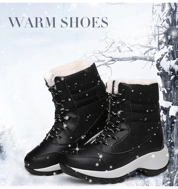 Snow Boots Women New Ladies Shoes Platform Shoes Woman Flat Keep Warm Boots Ladies Casual Plush Botas Mujer Winter Shoes Women.