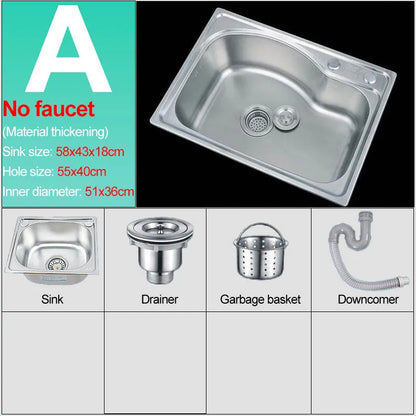 Verdickter Einzelschlitz aus Edelstahl 304 mit Halterung zum Aufhängen an der Wand, Waschbecken, Balkonbecken, Küchenwaschbecken, Waschbecken