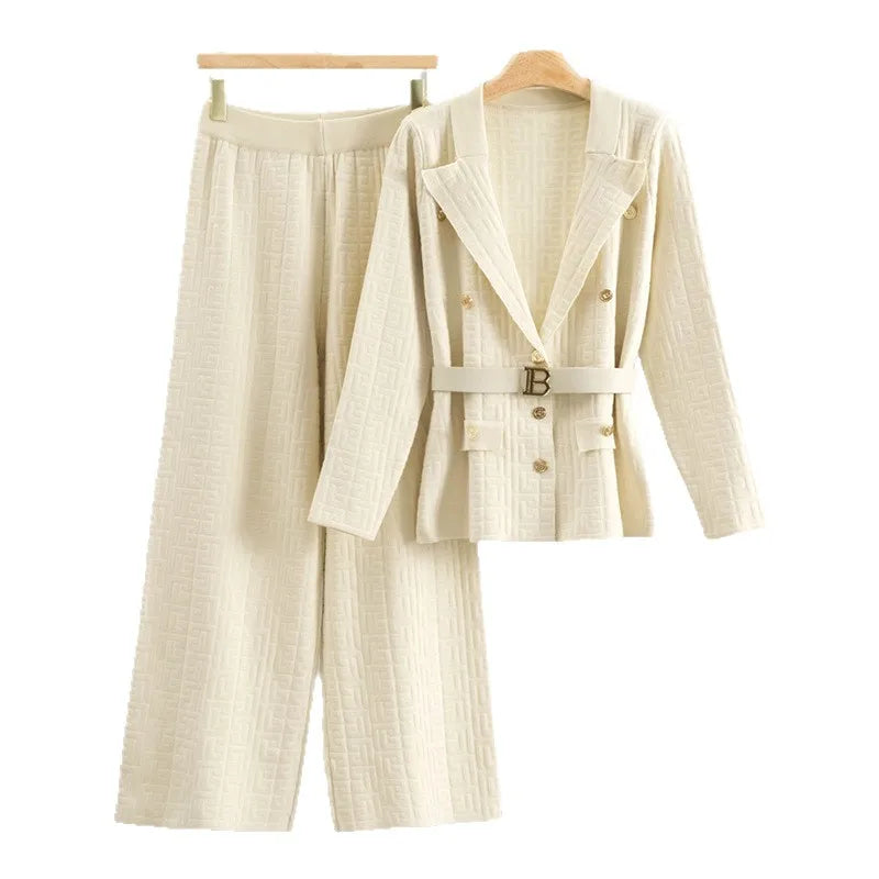 Women Sweater Wide Leg Pant Two Piece Set Muslim Knitted Pullover Casual Knit Outfits Suits Musulman Ensemble Autumn Winter 2025.