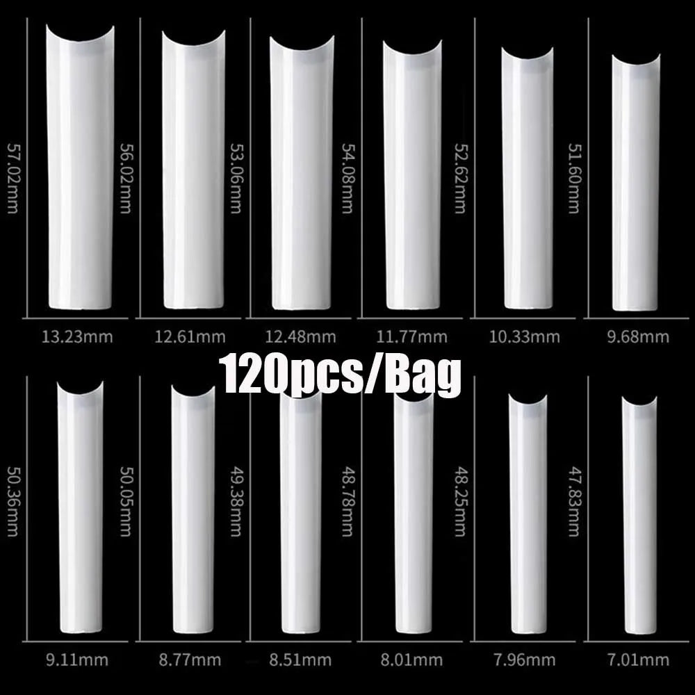 500/600pcs Long Pointed Fake Nail Tips Stiletto Half Cover French Acrylic UV Gel False Nail Extension Press On Nails Manic Tool
