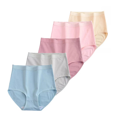 FallSweet 5Pcs/Lot Cotton Panties for Women Plus Size Underwear High Waist Comfortable Female Underpants Sexy Lingerie M-XXXL.