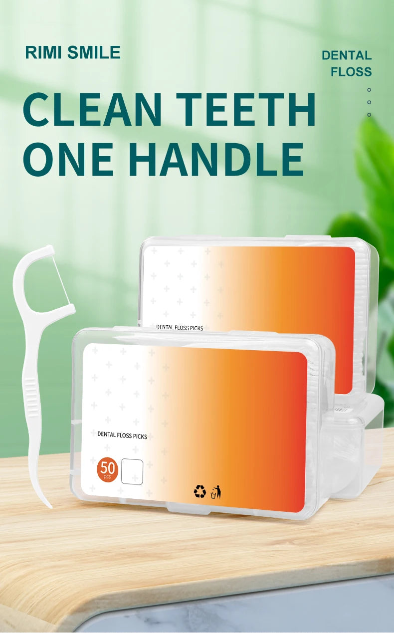 500/250/50PCS - Smooth Floss Rod - Cleaning interdental gaps and oral care.