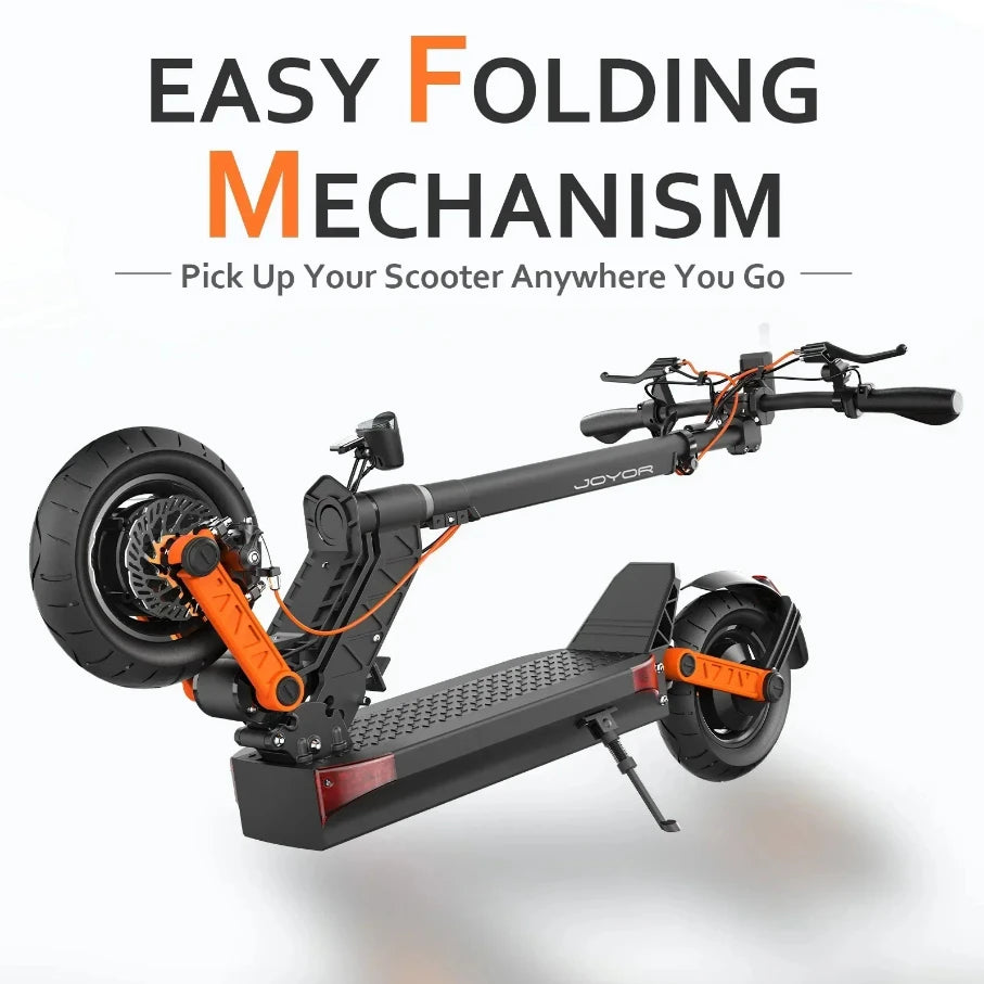 JOYOR S10-S-Z Folding Electric Scooter Dual 1000W Motor 10" Adults E-scooter with 60V 18Ah Battery.