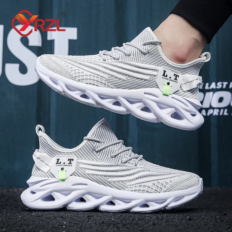 YRZL Men Sports Running Black Jogging Shoes Casual Sneakers Outdoor Breathable Mesh Women Light Shock-absorption Sneakers Men.