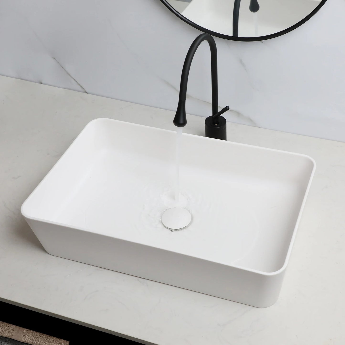 KEMAIDI Waschbecken-Set für Badezimmer, blaues Waschbecken, Deckmontage, Waschtisch-Waschbecken mit einem Griff, Aufsatzwaschbecken-Wasserhahn-Kombination