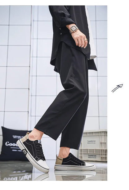 Atmungsaktive Herren-Skateschuhe aus Segeltuch mit weicher Sohle, lässige Turnschuhe, trendige, vielseitige, leichte, rutschfeste Slip-On-Sportschuhe, Größe 37–48