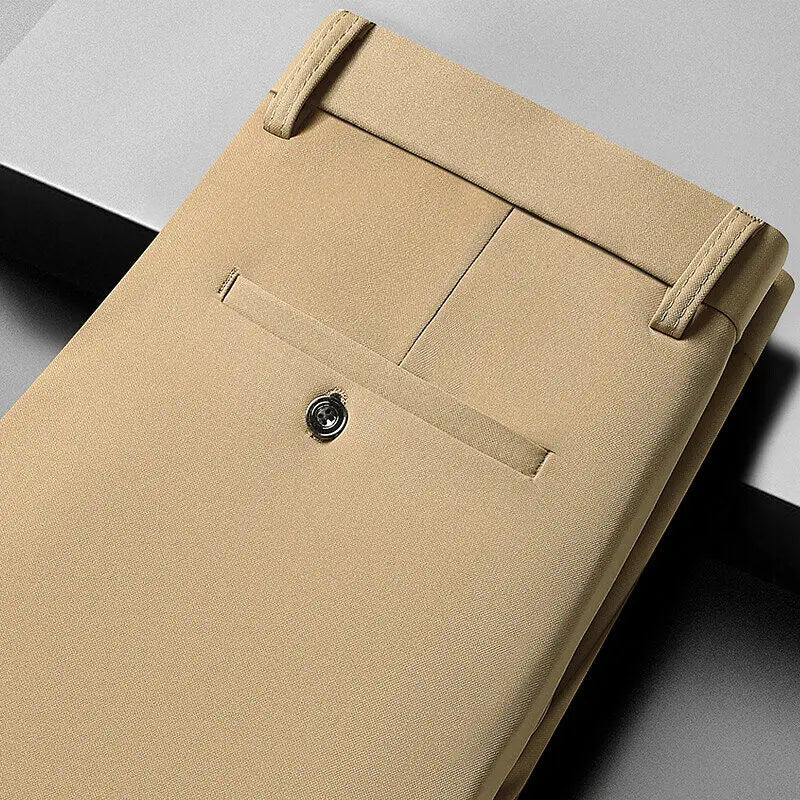 10 color casual pants, men's business casual suit pants, loose straight summer thin stretch suit pants.