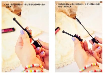 1pc Black Waterproof Curled Lashes 2-in-1 Long-lasting Natural Quick Drying Mascara Lengthens Eyelashes Female Makeup Косметика.