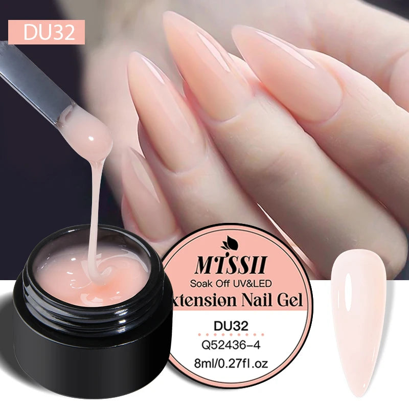 Mtssii 8ML Quick Extension Nail Gel Vernis Nude Milk White Gel Nail Polish UV Semi Permanent Nails Art For Manicure Tools.