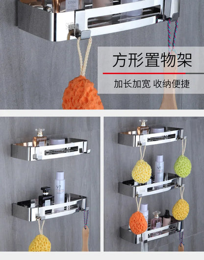 1/2 Schichten Eck-Duschregal für Badezimmer, Shampoo, Duschregal, Halter aus Edelstahl 304, stanzfrei, Küchenstativ, Eckständer