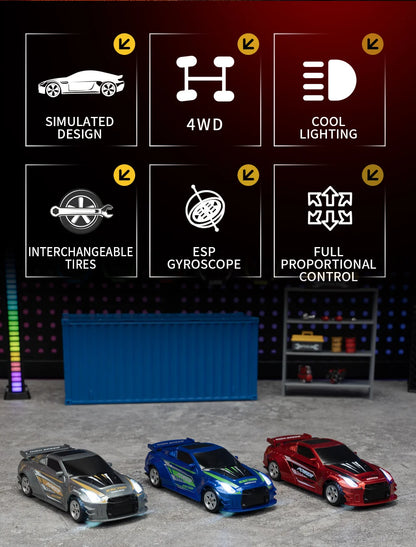 1:43 2.4G 4WD RC Drift Car with Gyroscope Fullly Proportion Remote Control Car JJRC C8827 Mini Racing Car Model Boy Toy Gift.