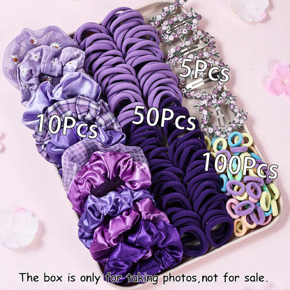 165Pcs Hair Accessories Set for Women Scrunchies Ponytail Holders Fresh Floral Hair Clips Elastic Hair Ties.