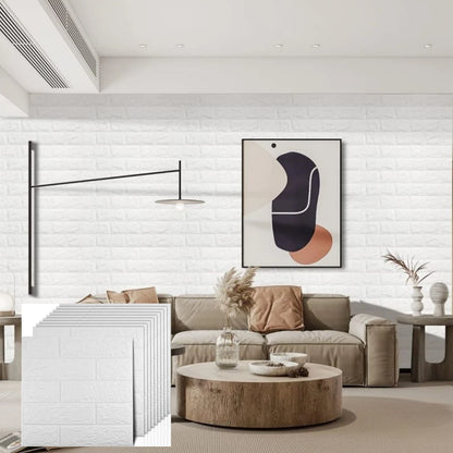 10/20/30/40/50pcs DIY 3D Simple Brick Pattern Wall Stickers,Thickened, Sound-proof,Waterproof,Moisture-proof