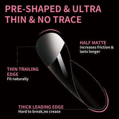 Fake Nail Press on Tips for Nails Extension Full False Acrylic Finger Short Artificial American Capsules Long Soft Gel Almond.