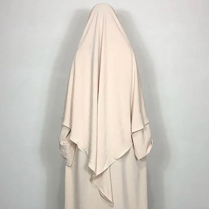 New One Layer Jazz Crepe Diamond Khimar High Quality Muslim EID Ramadan Islamic Clothing Tie Back Prayer Hijab Dropshipping.