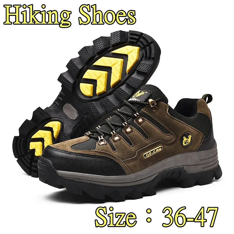 Winter Male Leather Casual Shoes Outdoor Summer Men Non Slip Lace Up Trekking Sneakers Winter Warm Cowboy Hiking Footwear Adult.
