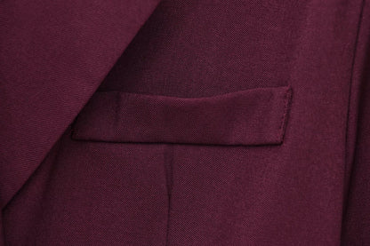 KONDALA Vintage Chic Office Lady Red Solid Women Suit Notched Single Button Pockets Blazer Straight Loose Pants Fashion 2025 Set.