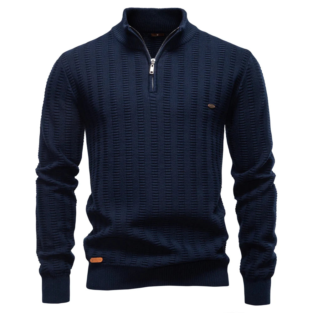 AIOPESON Luxury Striped Pullover Men Old Money Style Cotton Knitwear Thick Warm Crew Neck Winter Social Sweater Male.