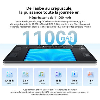 Blackview MEGA 8 [No EU Charger] Tablet 13 inch 90Hz 2K FHD+ Display 36GB(12+24) 512GB 11000mAh 50MP+13MP Android 15 Dual SIM 4G.