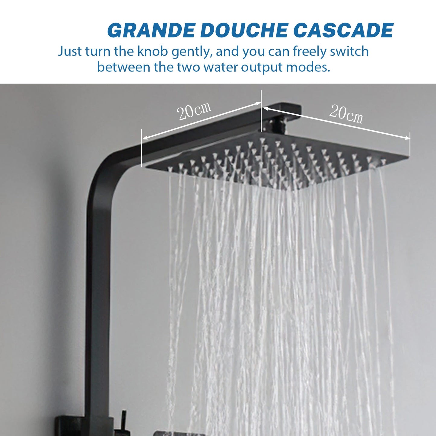 8 Inch Thermostatic Shower Set All Copper, Anti-Scald 38°C with Overhead & Handheld Sprayer, Adjustable Height for Bathroom