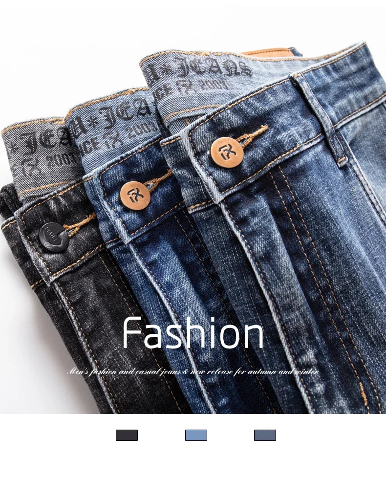 Herbst Winter Neue Business herren Jeans Klassische Mode Stretch Gewaschen Casual Denim Hosen Bequeme Gerade Männliche hosen.