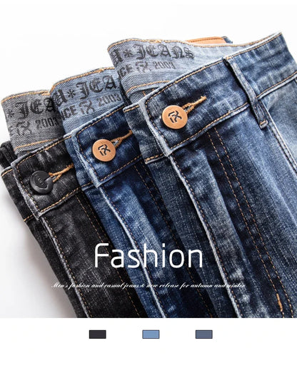 Herbst Winter Neue Business herren Jeans Klassische Mode Stretch Gewaschen Casual Denim Hosen Bequeme Gerade Männliche hosen.