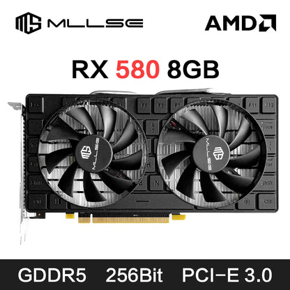 MLLSE AMD RX 580 8GB 2048SP GDDR5 256Bit Gaming Graphics Card 6Pin PCI Express 3.0 ×16 Game Radeon GPU rx580 8g.