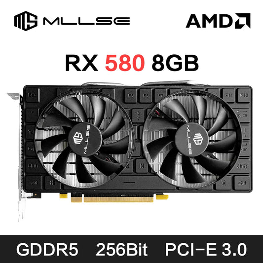 MLLSE AMD RX 580 8GB 2048SP GDDR5 256Bit Gaming Graphics Card 6Pin PCI Express 3.0 ×16 Game Radeon GPU rx580 8g.