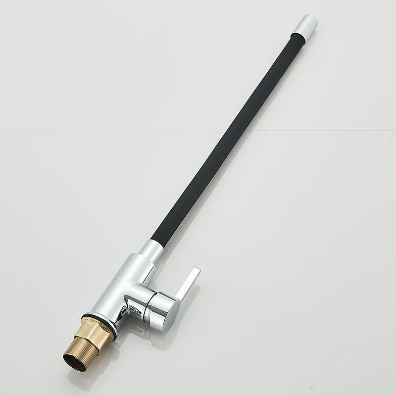Kitchen Sink Faucet Flexible Water Pipe 360° Rotation Single Handle Deck Mount Cold Hot Water Mixer Water Tap