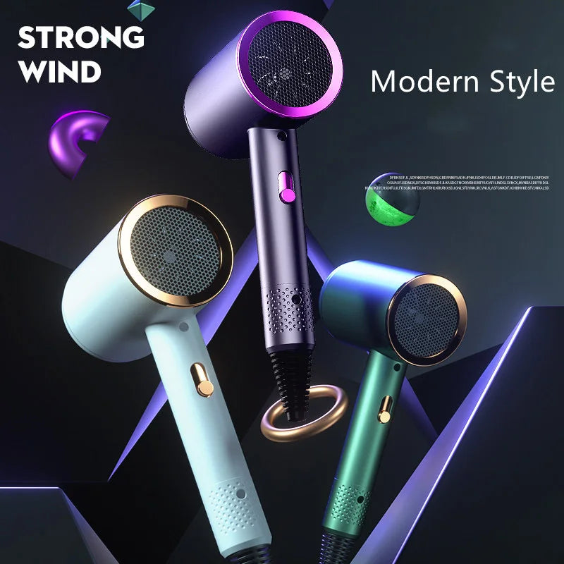 Home portable high power blue hair dryer 1200W professional hair dryer Strong wind salon negative ion hair dryer.