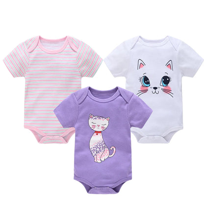 3 Teile/los Kavkas Baby Jungen Body Alpaka Design Baumwolle Kurzarm Oansatz Kleidung 0-12 Monate Kleinkind Kleidung