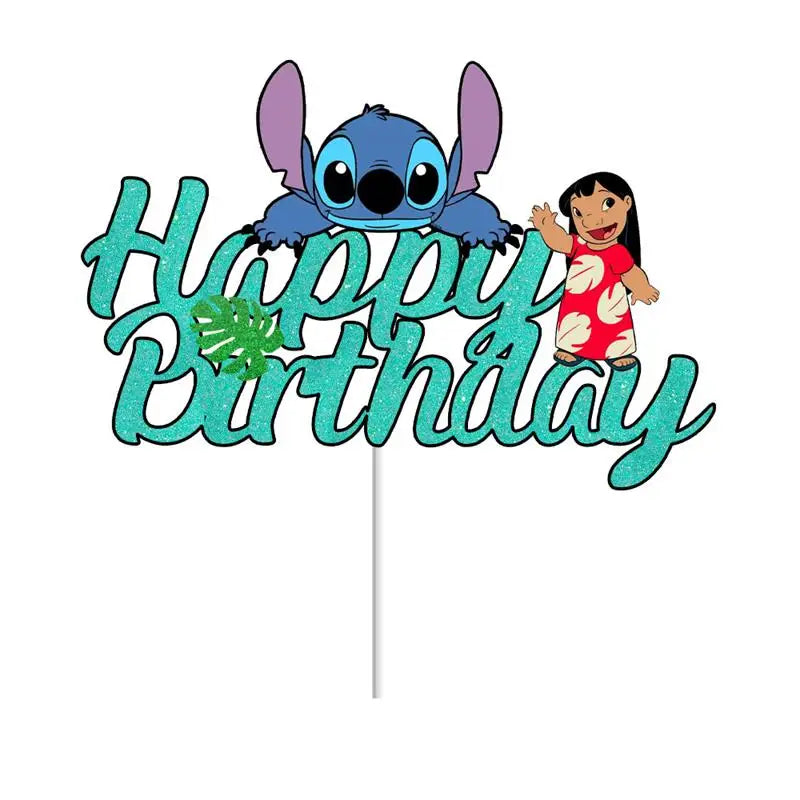 Stitch Party Supplies für Kinder Lilo und Stitch Geburtstag Party Dekorationen Luftballons Banner Tischdecke Hintergrund Geschirr