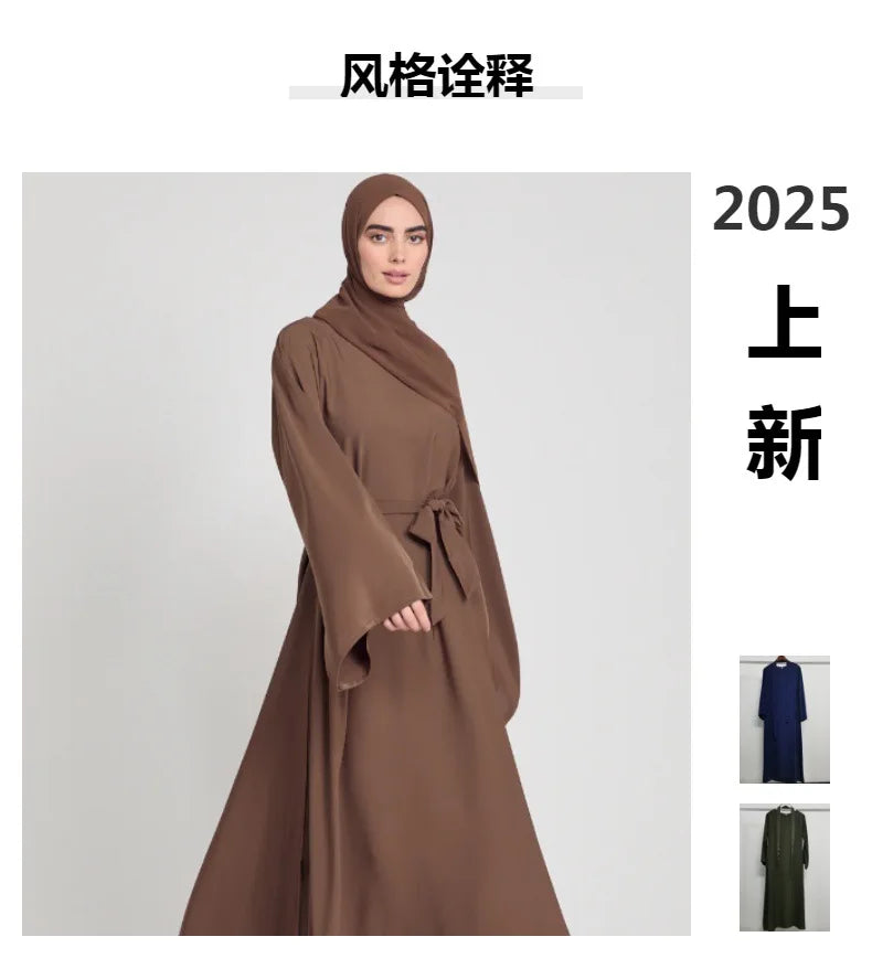 (No Scarf) Ramadan Eid Abaya Damen Dubai Luxury Kebaya Muslim Abayas Women Kaftan Long Dress Islam Dresses Caftan 9 Colors S-2XL.