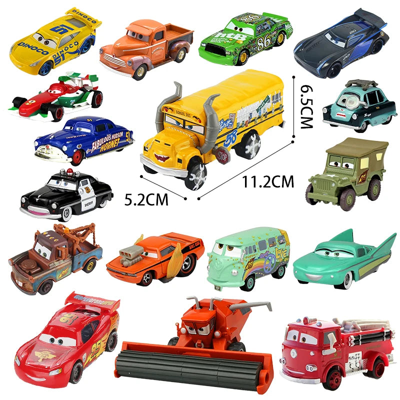 Disney Pixar Cars 2 3 Lightning McQueen Div Fritte Frank Mater Chick Hicks 1:55 Diecast Vehicle Metal Toy Car Kid Birthday Gift.