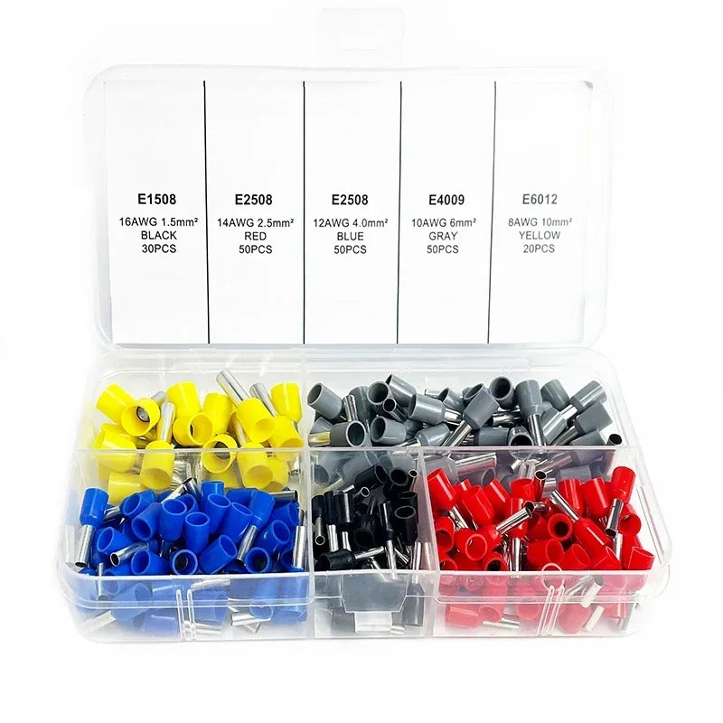 200–1900 Stück isolierte Anschlüsse für elektrische Rohre, VE-Rohr-Crimp-Anschlüsse, Drahtkabel-Anschluss, Aderendhülsen, Anschlussklemmen.