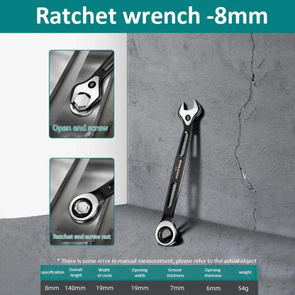 1PC 6-22mm Kombination Ratsche Dual-zweck Schlüssel Metric Universal Spanner arbeitssparende Anti Slip reparatur Werkzeug Hand Werkzeug