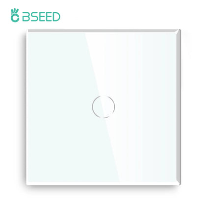 BSEED Touch-Lichtschalter, EU-Standard-Wandsteckdose mit USB Typ-C-Kristallglasscheibe, weiße Farbe, Netzstecker, 1/2/3 Gang-Schalter.
