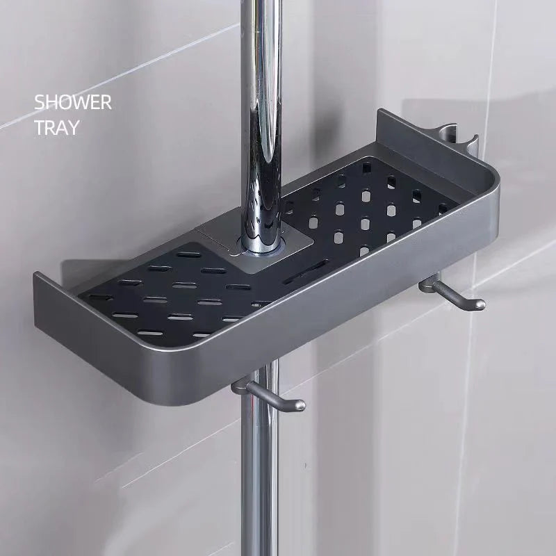 Haushalt Lift Ständer Dusche Rack Dusche Gel Lagerung Rack Badezimmer Perforation-Freies Dusche Stange Tablett