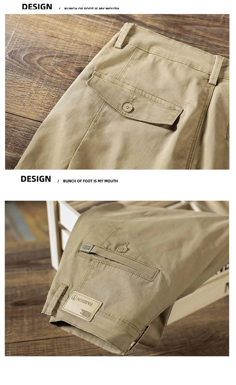 97% Cotton Men Casual Trousers Solid Color Slim Fit Men's Pants New Winter Autumn High Quality Classic Business Pant Male.