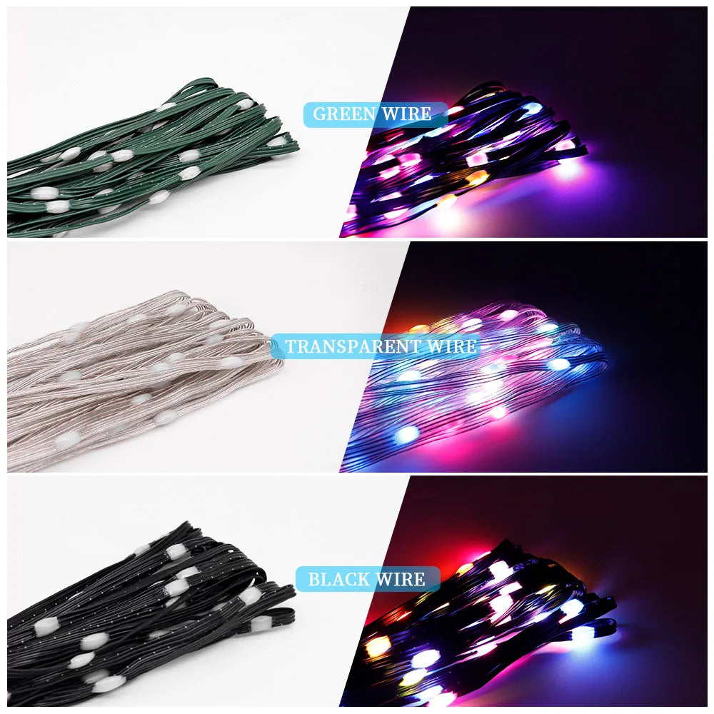 DC5V Adressierbare WS2812B LED String Transport Grün Schwarz Draht WS2812 3PIN Draht RGB Streifen Weihnachten Lichter Wasserdichte Dekor.