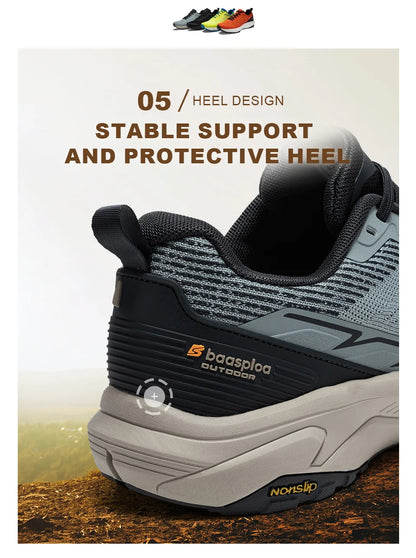 Baasploa Männer Wanderschuhe Komfort Tragen Beständig Outdoor Schuhe Männer Atmungsaktives Mesh Casual Turnschuhe Klettern Nicht-Slip Spitze Up