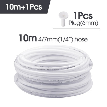 White 6mm PE Tube Quick Connector 1/4" Tubeing Quick Release Fittings for Home Water Purifier Garden Hose Watering System Joints