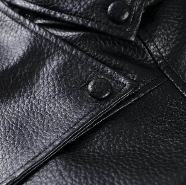 Street PU Leather Loose Jacket Women Fashion Solid Full Sleeve Stand Collar Single Breasted Coats Female 2025 Autumn Lady Coat.