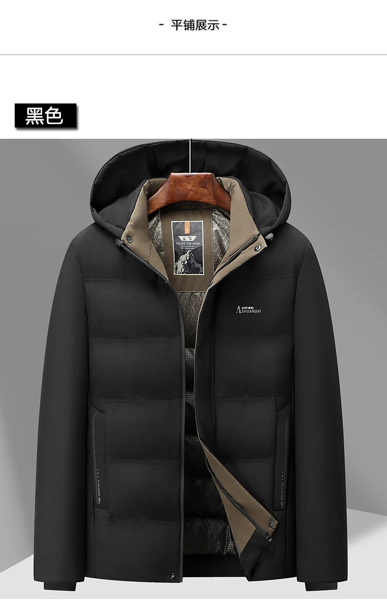 Top Grade Winter New Brand Hooded Casual Fashion Windbreaker Quilted Parka Jacket Puffer Bubble Coats Outwear Men Clothes.