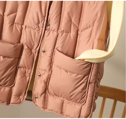 Weiblich 90% weiße Ente Daunen ultraleichte ärmellose Daunen weste 2023 neue Herbst/Winter Mode Kapuze Basics Frauen warme Weste Mantel