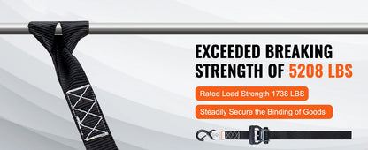 SucceBuy 4 Stück Anhänger-Ratschen-Spanngurte mit gepolsterten Griffen, Haken-Bremsbindegürtel für die Bewegen, Sicherung von Fracht und Motorrädern