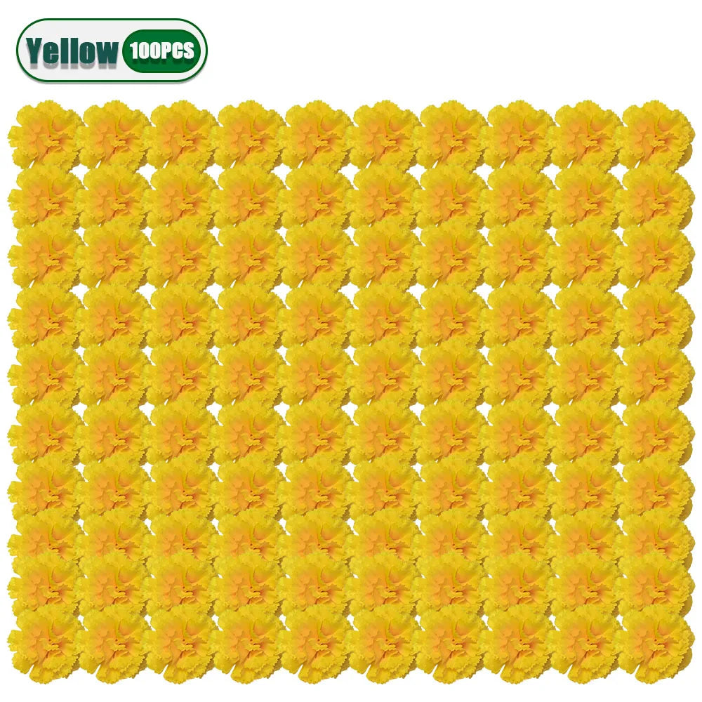 2,17 Zoll mexikanische Ringelblume künstliche Blumen Tag der Toten DIY Girlande String Halloween Diwali Party Home Outdoor Dekoration.