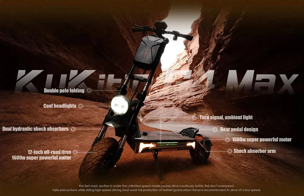 Original KuKirin G4 Max Off-Road Electric Scooter 2*1600W Motor 60V 35.2Ah 95km Max Range 86km/h Speed foldable Kick EScooter.