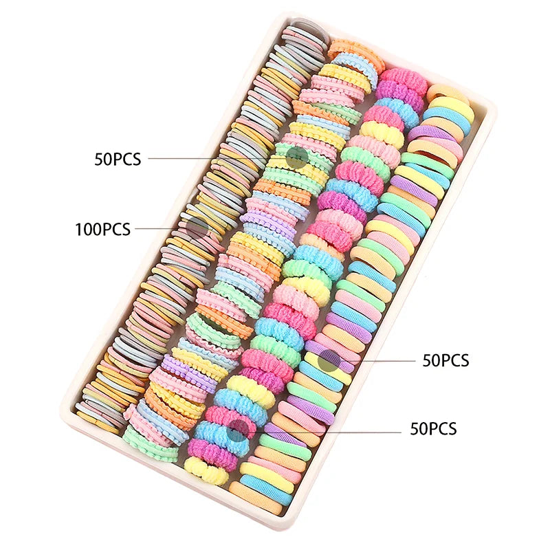 165-300PCS Hair Accessories Set Hairstyle House Play Toy Girl Elastic Hair Bands Butterfly Knot Hair Rope.