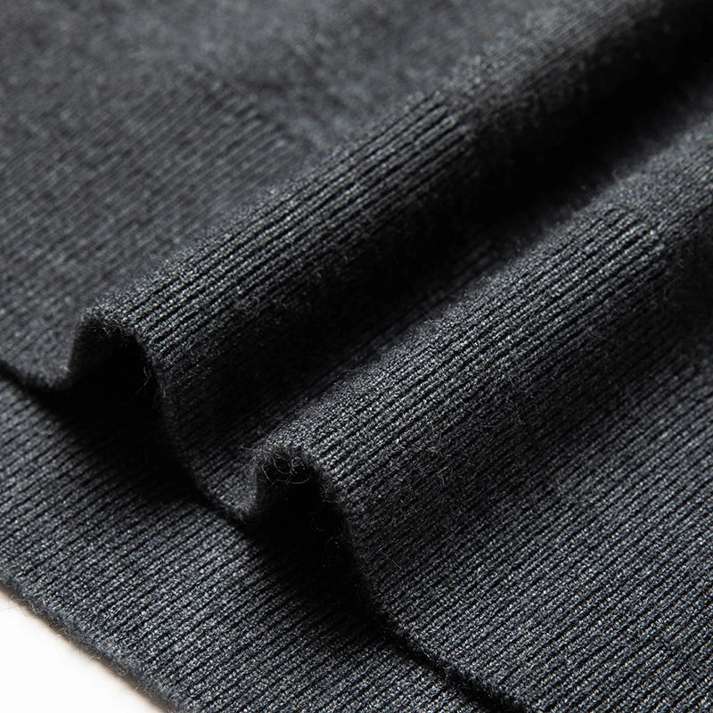 New Sweatwear Men's V Neck Basic Solid Color Sweaters Round Neck Elastic Pullovers Warm Autumn Knitted Oversized Sweater Men